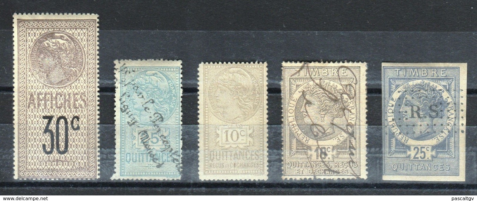 FRANCE Petit Lot De 5 Fiscaux - Marche Da Bollo