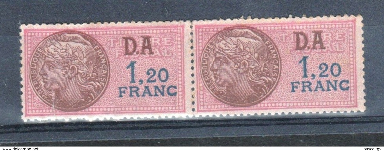 FRANCE 2 Timbres Fiscaux FSU à 1.20 Fr (2) - Stamps