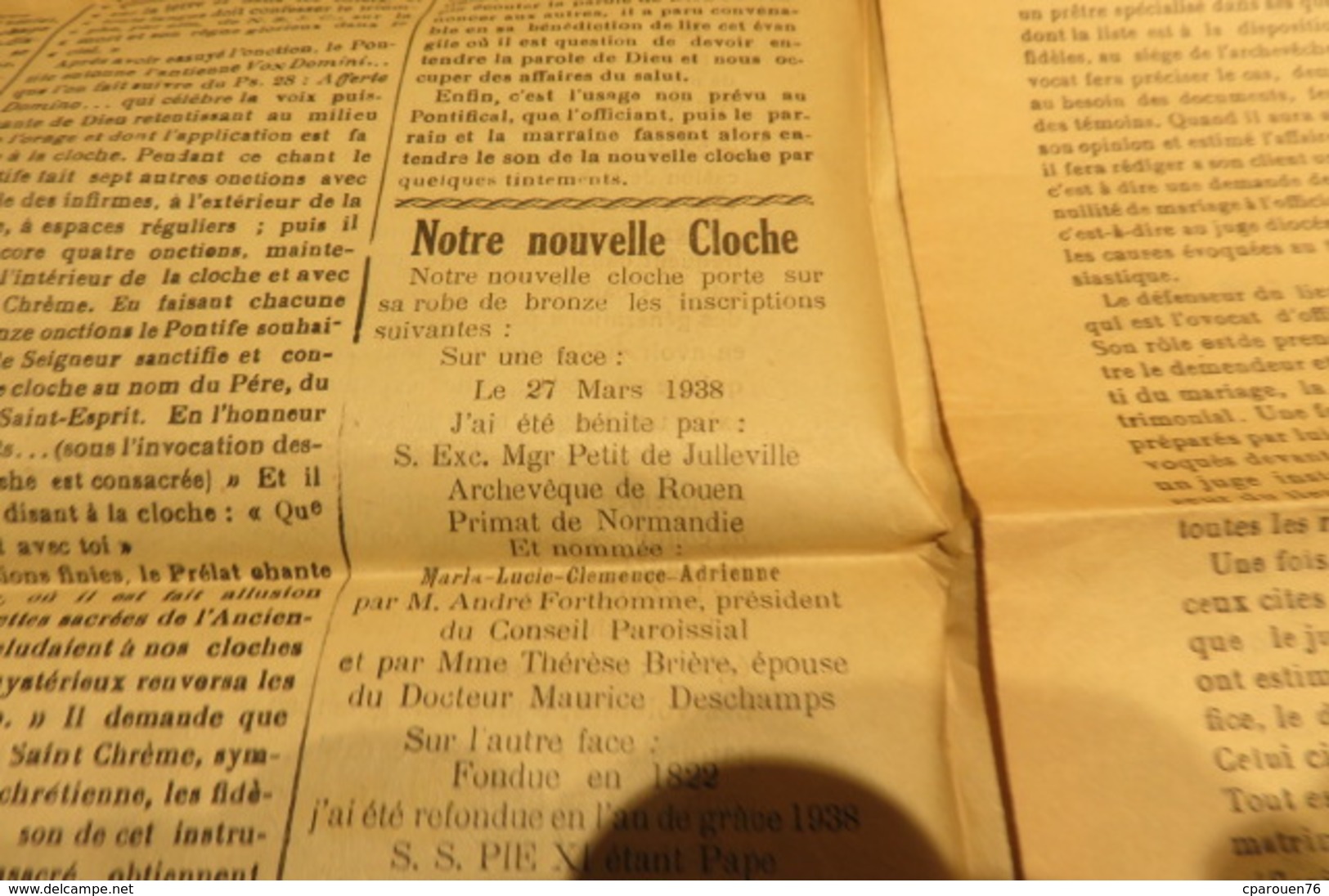 journal Mars 1938 L'Espoir sans peur journal paroissial St Michel de Bolbec 76 Normandie chrétienne lys coquilles