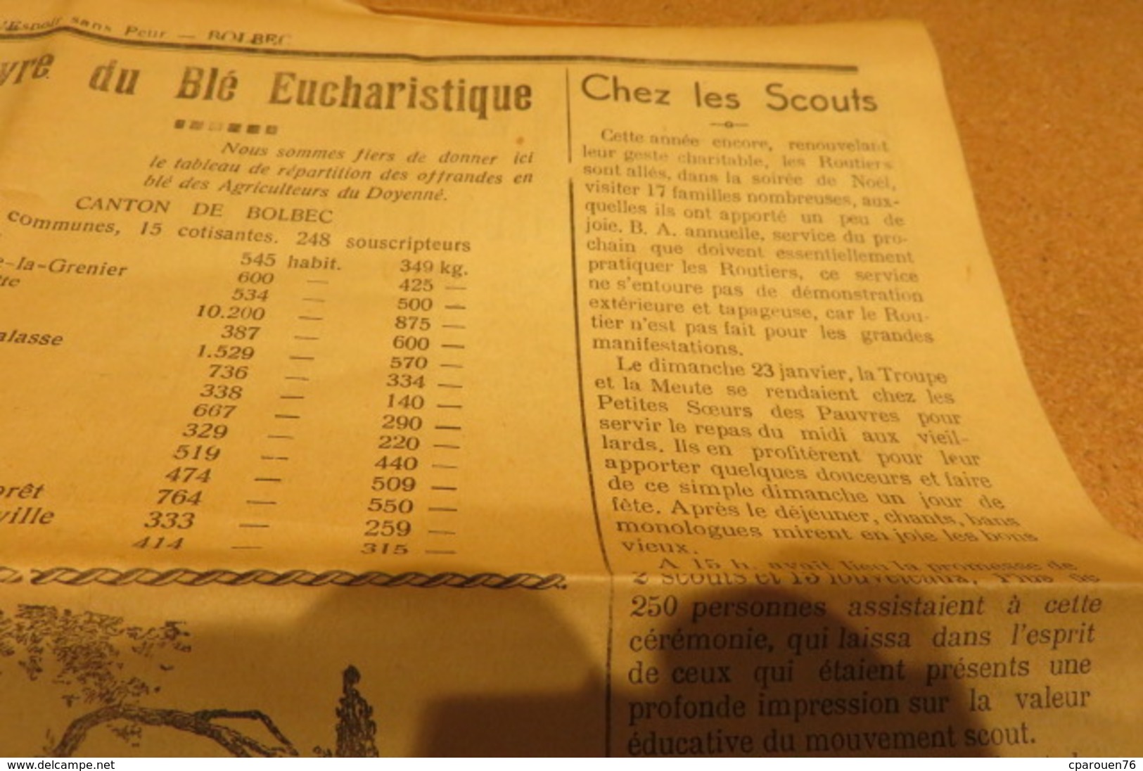 journal Mars 1938 L'Espoir sans peur journal paroissial St Michel de Bolbec 76 Normandie chrétienne lys coquilles