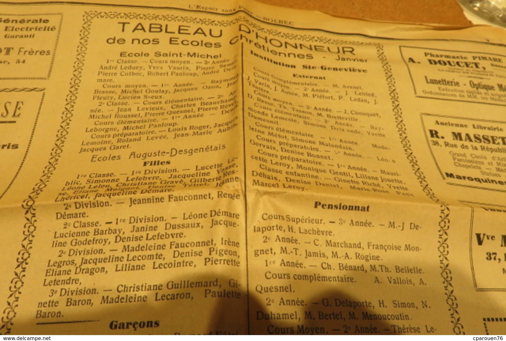 journal Févri 1938 L'Espoir sans peur journal paroissial St Michel de Bolbec 76 Normandie chrétienne lys coquilles