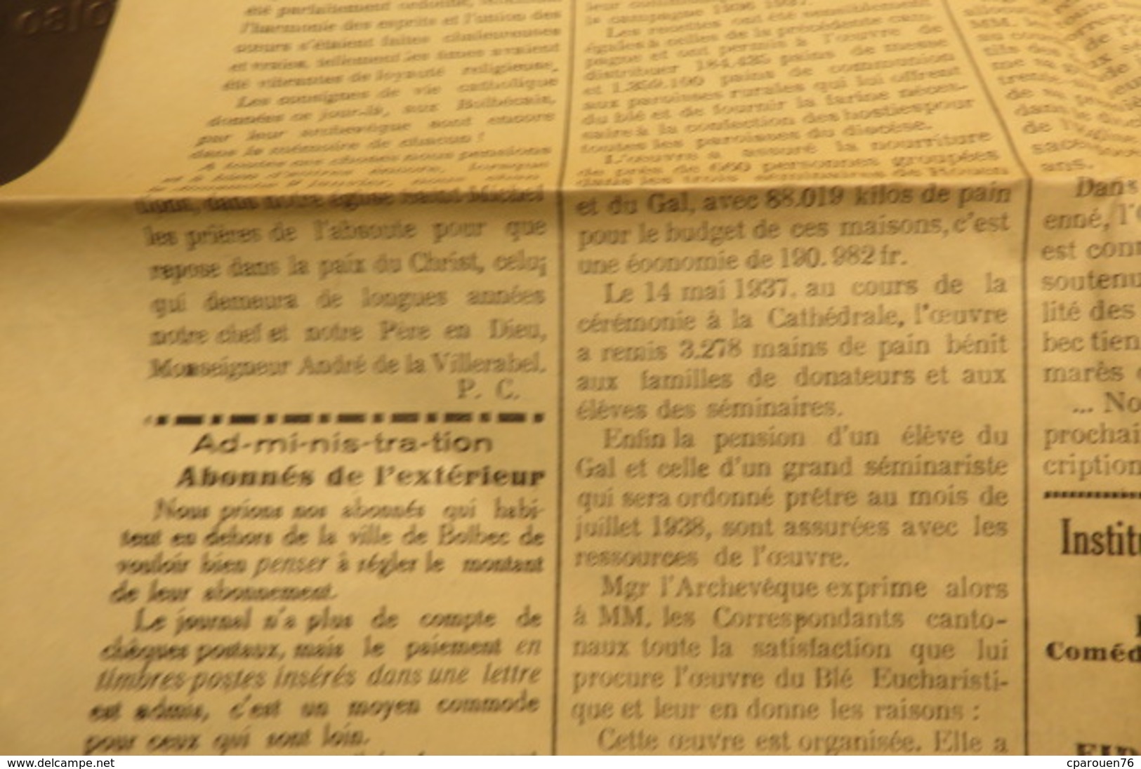 journal Févri 1938 L'Espoir sans peur journal paroissial St Michel de Bolbec 76 Normandie chrétienne lys coquilles