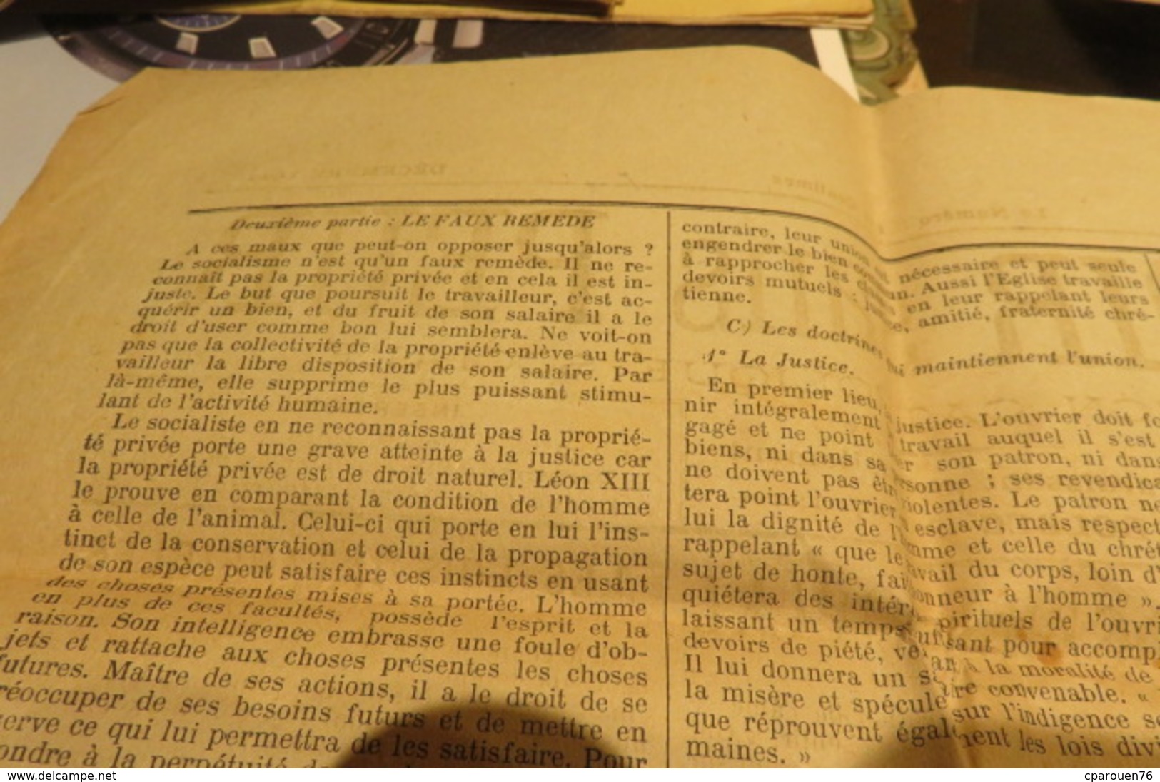 journal Déc 1922 1 ère année L'Espoir sans peur écho d'action catholique sociale  de Bolbec 76 Normandie chrétienne