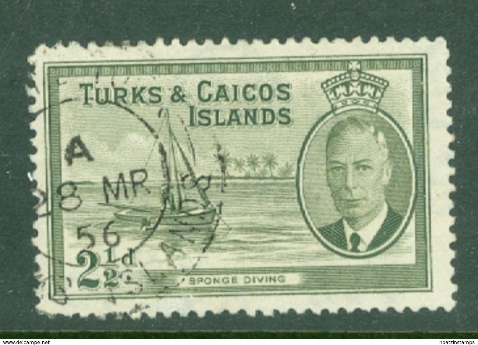 Turks & Caicos Is: 1950   KGVI   SG225    2½d      Used - Turks And Caicos