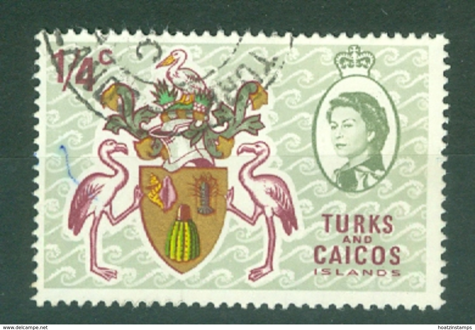 Turks & Caicos Is: 1969/71   QE II - Pictorial - Decimal Currency  SG297  ¼c   Pale Greenish Grey & Multicoloured Used - Turks And Caicos
