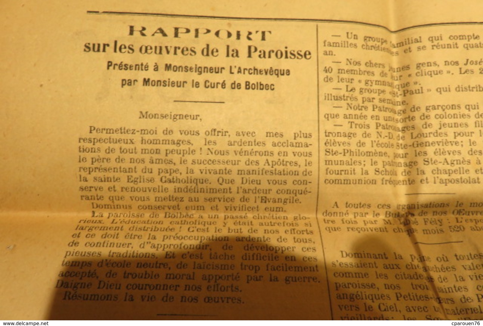 journal Aout 25 5 ème  année L'Espoir sans peur écho d'action catholique sociale  de Bolbec 76 Normandie chrétienne