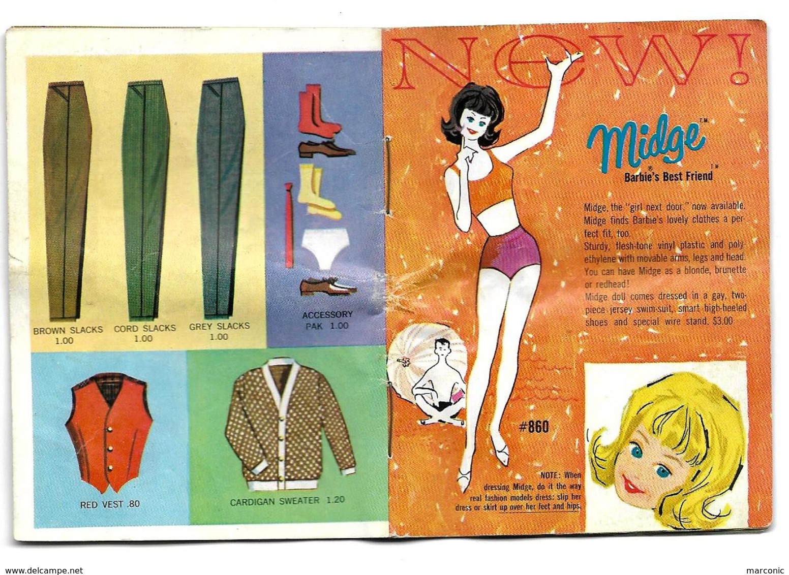 Catalogue BARBIE, Mattel 1962 - BARBIE And KEN - Midge - Sans Couverture - Barbie