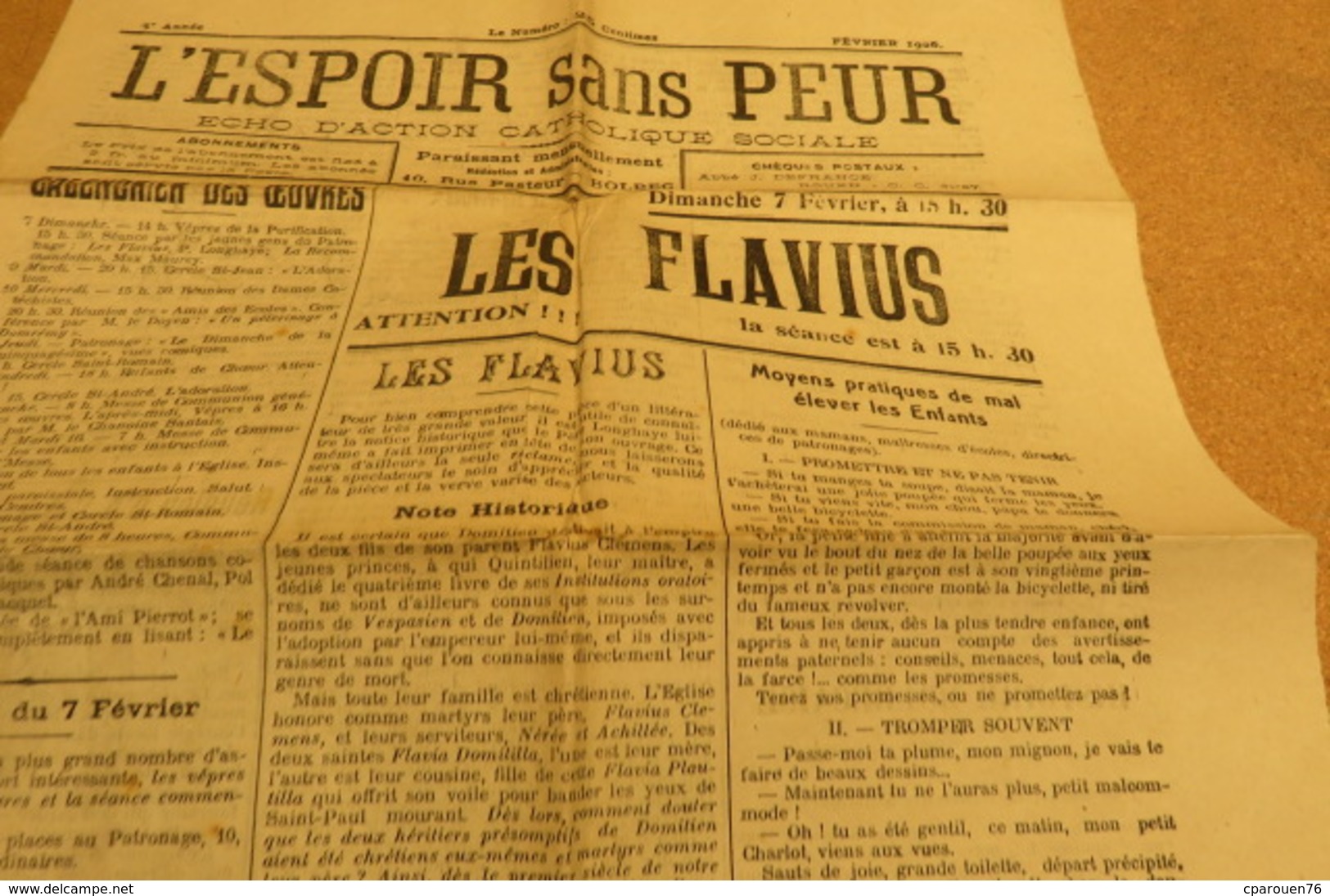 Journal Fév  26 L'Espoir Sans Peur Journal Paroissial St Michel De Bolbec 76 Normandie Chrétienne Edw Mon - Autres & Non Classés