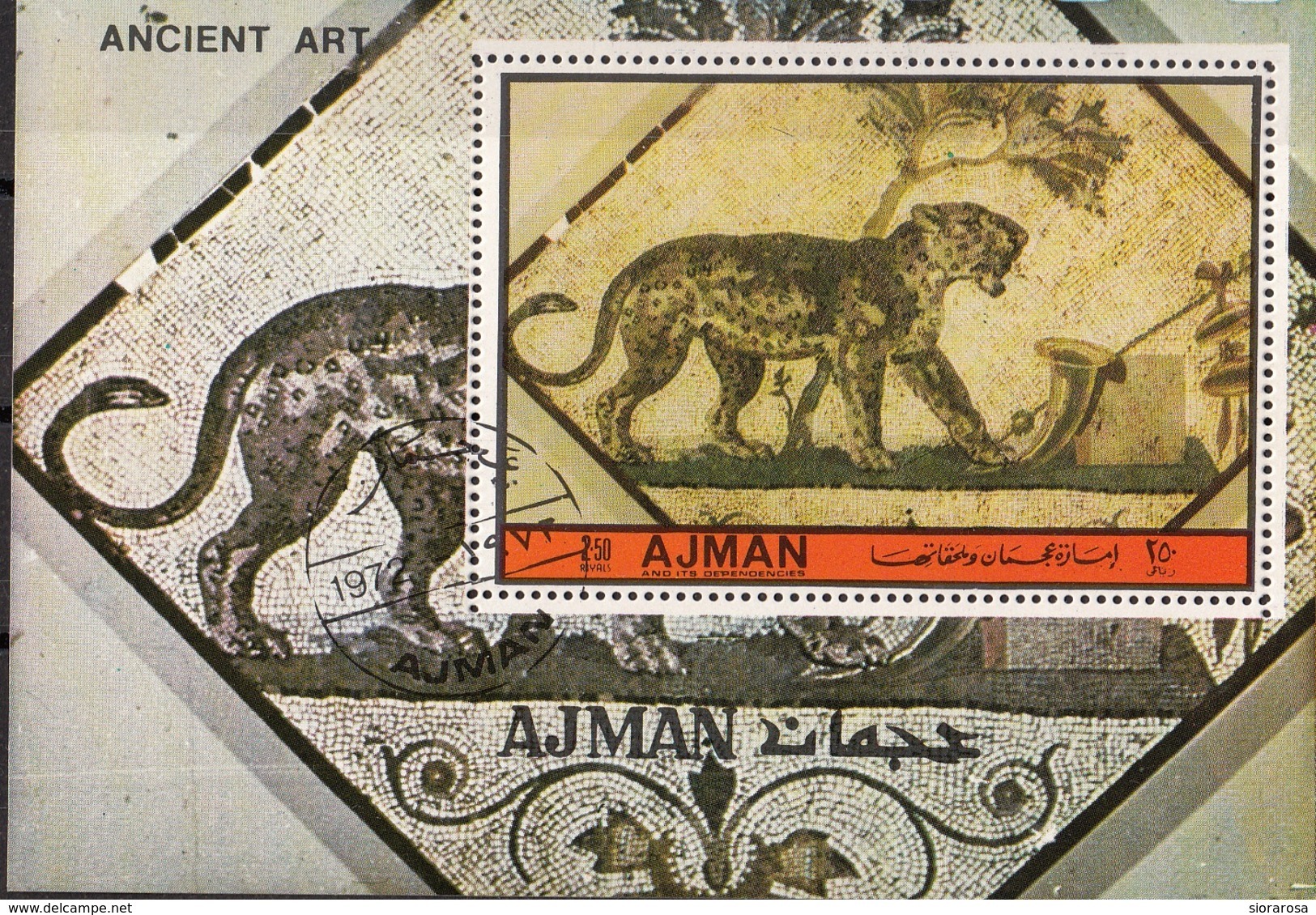 Ajman 1972 Mi. Bf. 522A Ancient Art Sheet Perf. CTO - Ajman