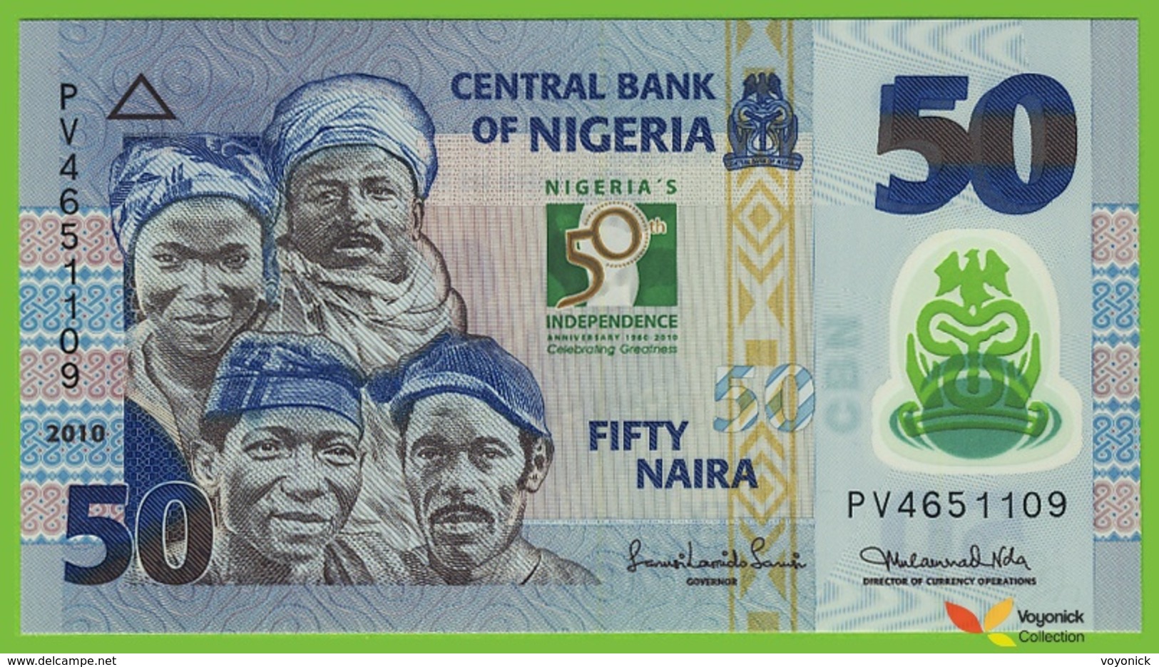 Voyo NIGERIA 50 Naira 2010 P37 B237a PV UNC Polimer Commemorative - Nigeria