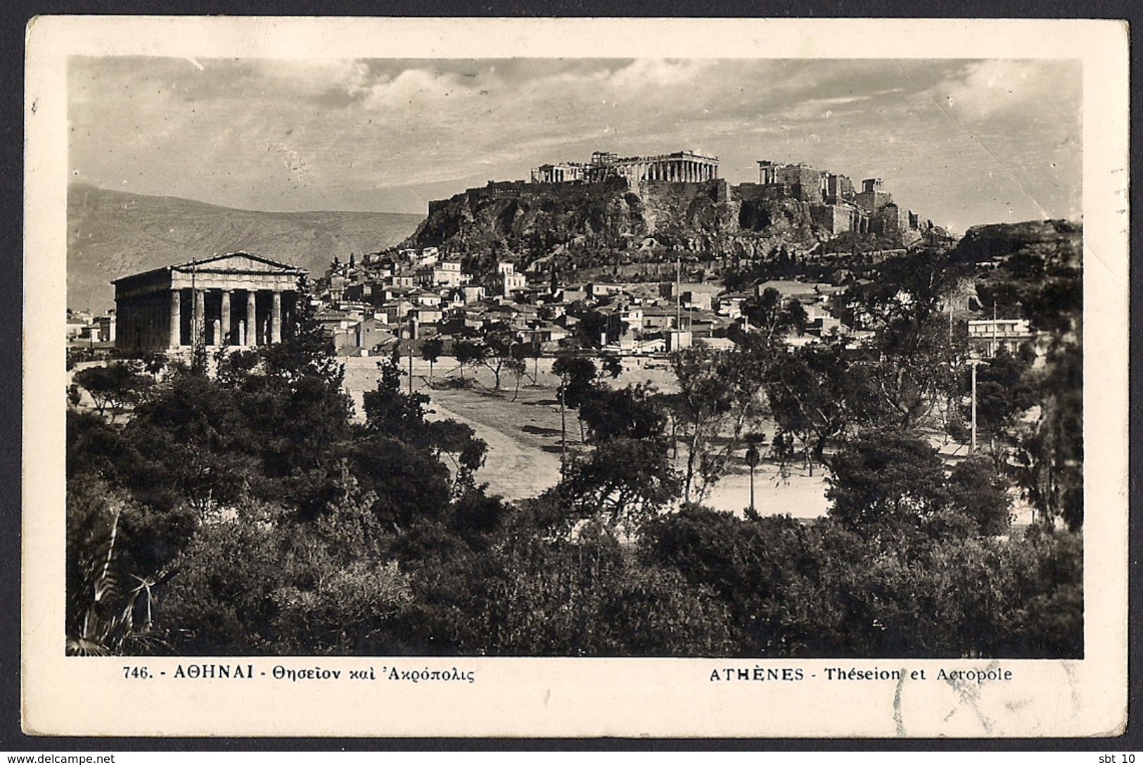 Greece 1938 - Postcard Athens Theseion And Acropolis [746] - Otros & Sin Clasificación