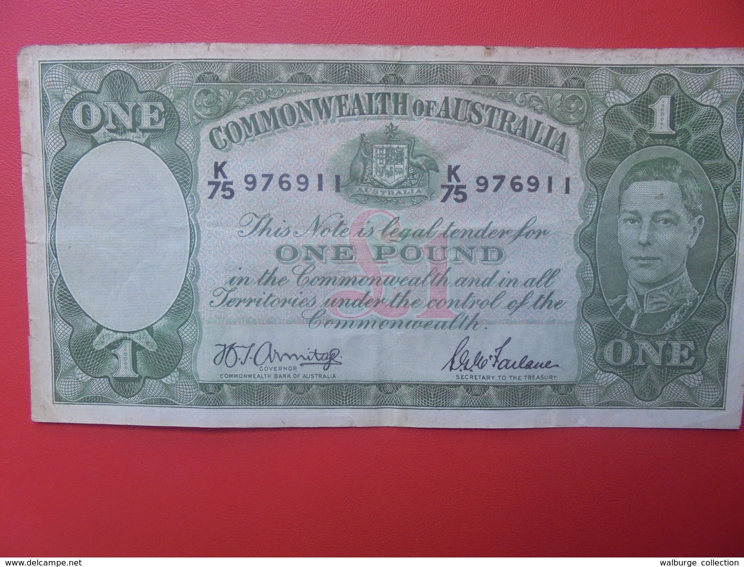 AUSTRALIE ONE POUND 1938-1952 CIRCULER  (B.10) - 1938-52