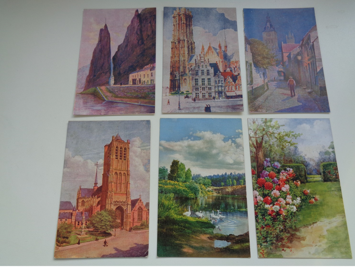 Beau lot 60 cartes postales fantaisie peintures  peinture     Mooi lot 60 postkaarten fantasie  schilderijen  schilderij