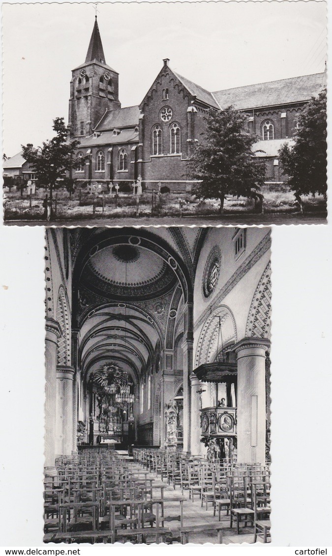 LICHTAART-KERK-ONZE-LIEVE-VROUW-BINNEN+BUITENZICHT-2 ZICHTKAARTEN-NIET VERSTUURD-ZIE 2 SCANS - Kasterlee