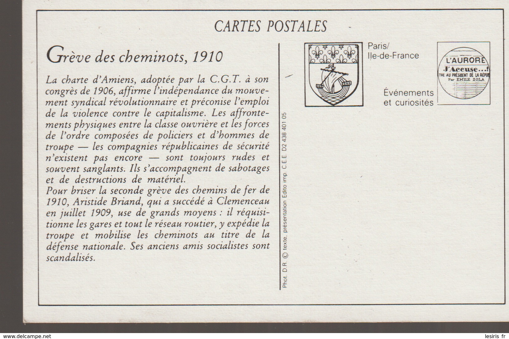C. P. - GRÉVE DES CHEMINOTS - 1910 - LOCOMOTIVE DÉTELÉE PAR LES GREVISTES ET PLACEE EN TRAVERS D'UN AIGUILLAGE - REPRODU - Grèves