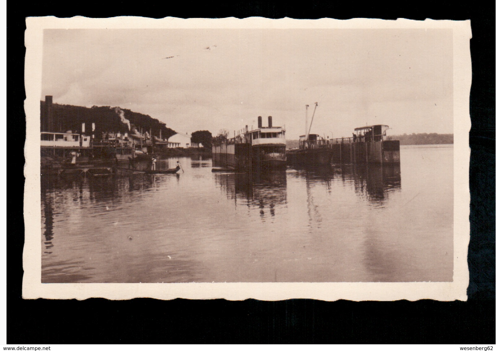 CONGO BELGE Leopoldville ? Port, Harbour, Hafen Ca 1930 Old Photo Postcard - Kinshasa - Leopoldville (Leopoldstadt)