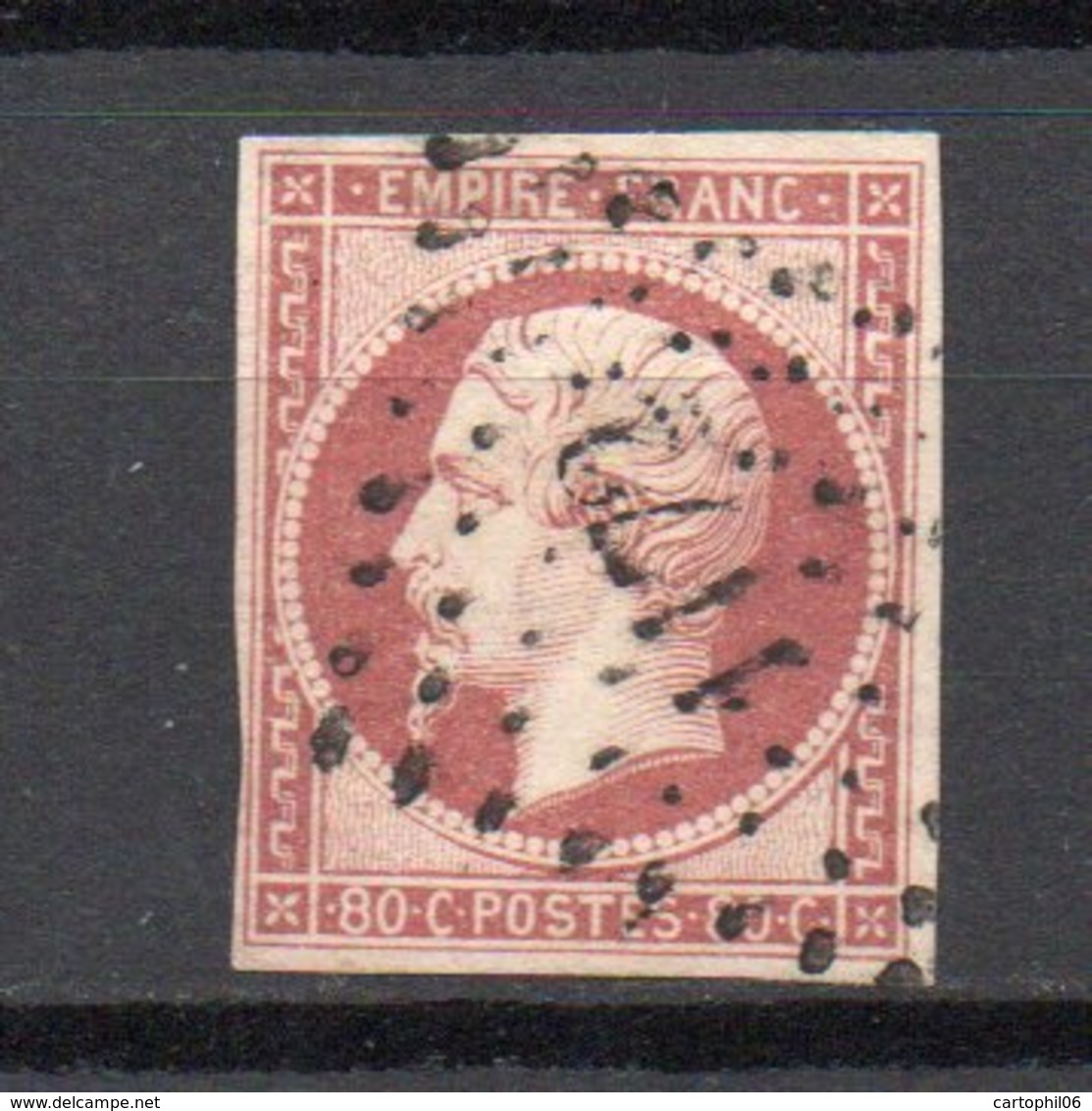 - FRANCE N° 17A Oblitéré Losange PC - 80 C. Carmin Napoléon III 1854 - Cote 70 EUR - - 1853-1860 Napoléon III.