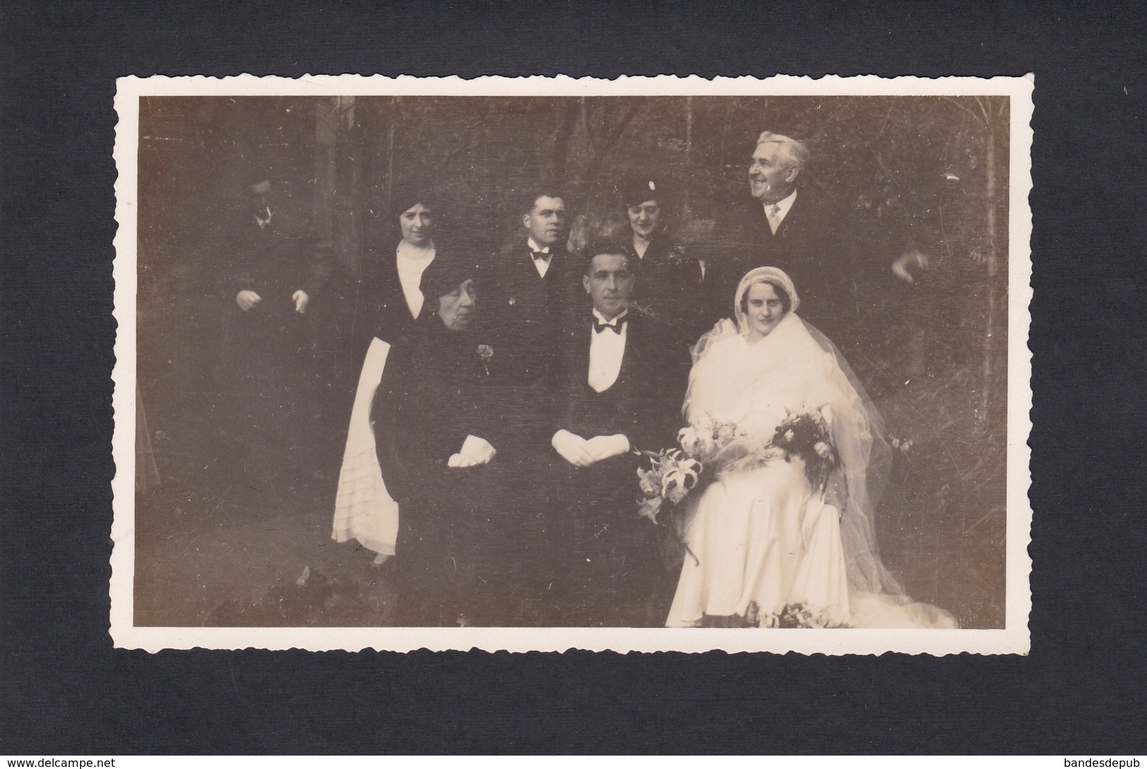 Carte Photo Archives Chalot Guiry En Vexin (95) Mariage Robert Chalot Genevieve Barthelemy ( Noms Au Verso ) - Guiry En Vexin