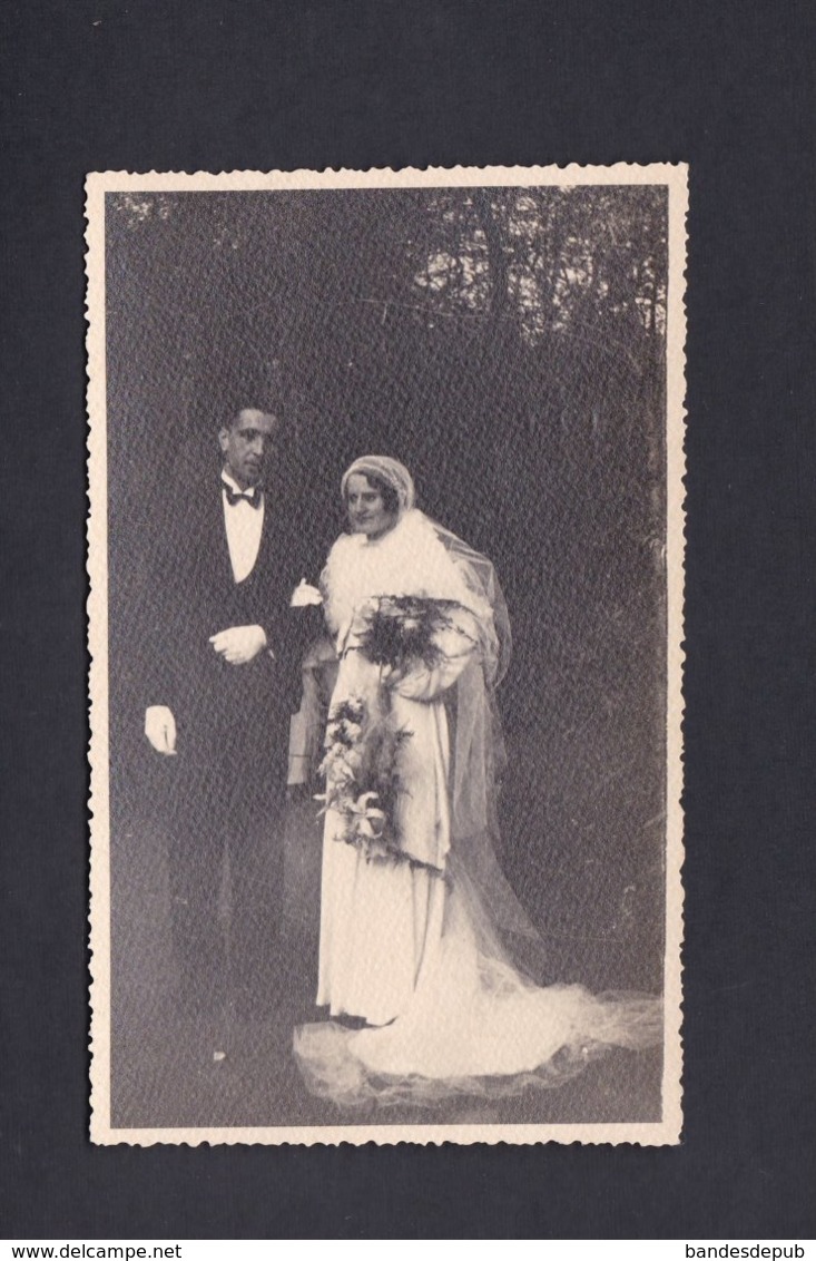 Carte Photo Archives Famille Chalot Guiry En Vexin (95) Mariage Robert Chalot Genevieve Barthelemy - Guiry En Vexin