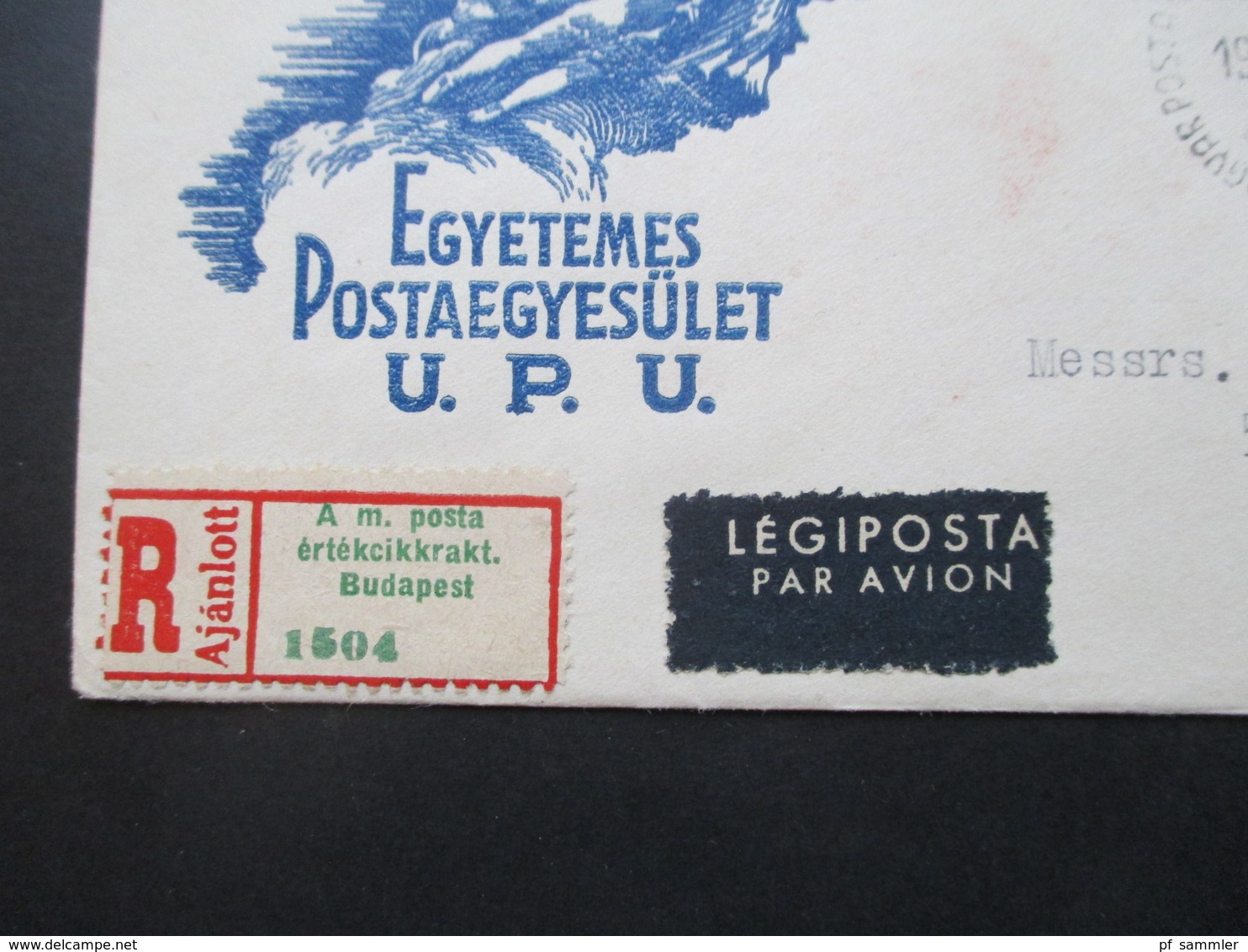 Ungarn 1950 UPU Marke Aus Block 18 FDC Echt Gelaufen Als Luftpost Einschreiben Nach New York USA Mit Ak Stempel - Storia Postale