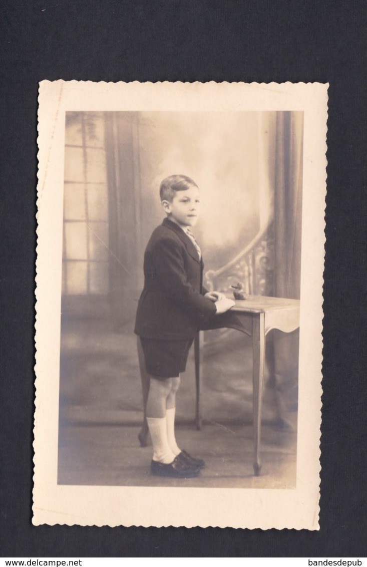 Carte Photo Archives Famille Chalot Guiry En Vexin (95) Portrait Alain Chalot Enfant Octobre 1941 - Guiry En Vexin