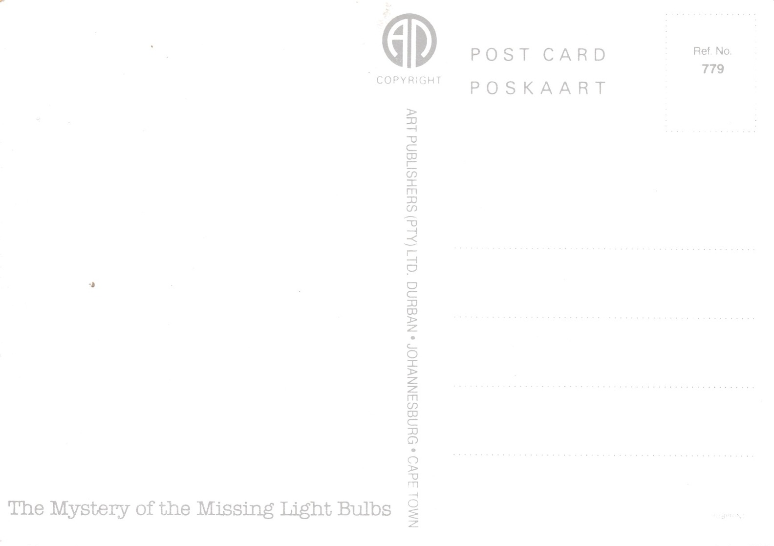 Modern Post Card Of The Mystery Of The Missing Light Bulbs,South Africa. D48. - South Africa