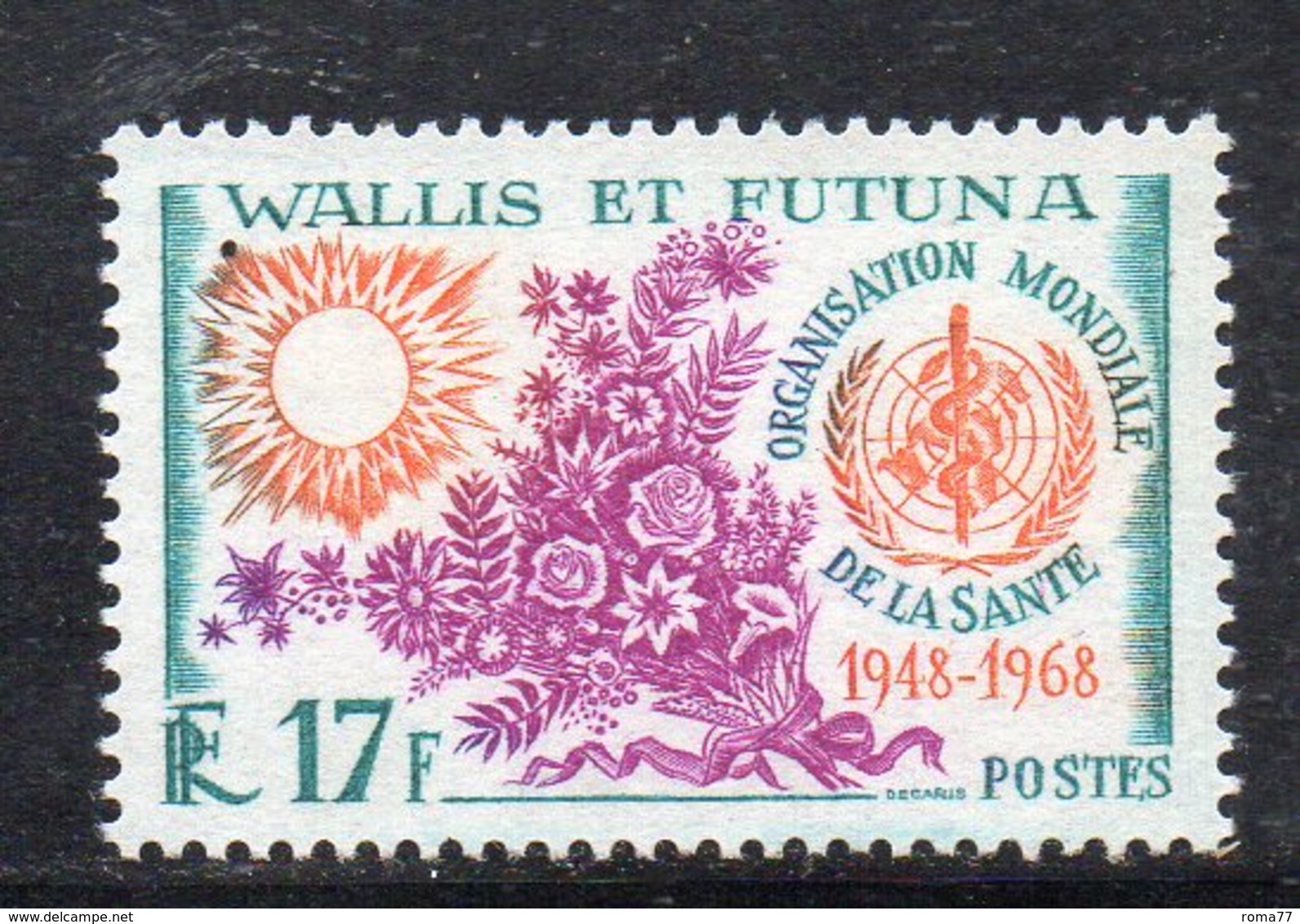 APR1181 - WALLIS AND FUTUNA 1968 , 20th ANNIVERSARY OF THE WHO ,  Yvert N. 172 MNH  *** (2380A) - Unused Stamps