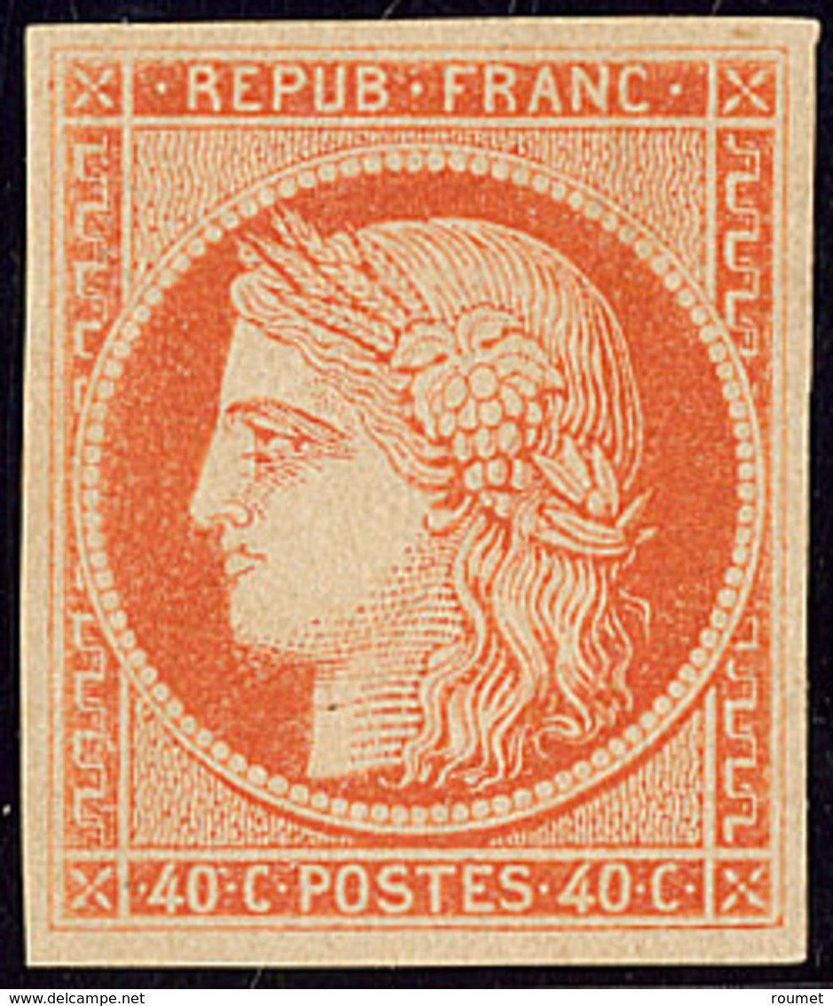 * No 5A, Orange Foncé Gomme Brunâtre (essai De Gommage), Très Frais. - TB. - R - 1849-1850 Ceres