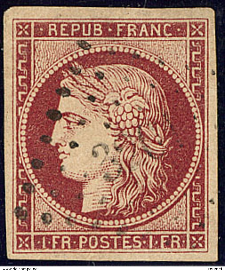 No 6b, Carmin Foncé, Obl Pc, Jolie Pièce. - TB. - R - 1849-1850 Cérès