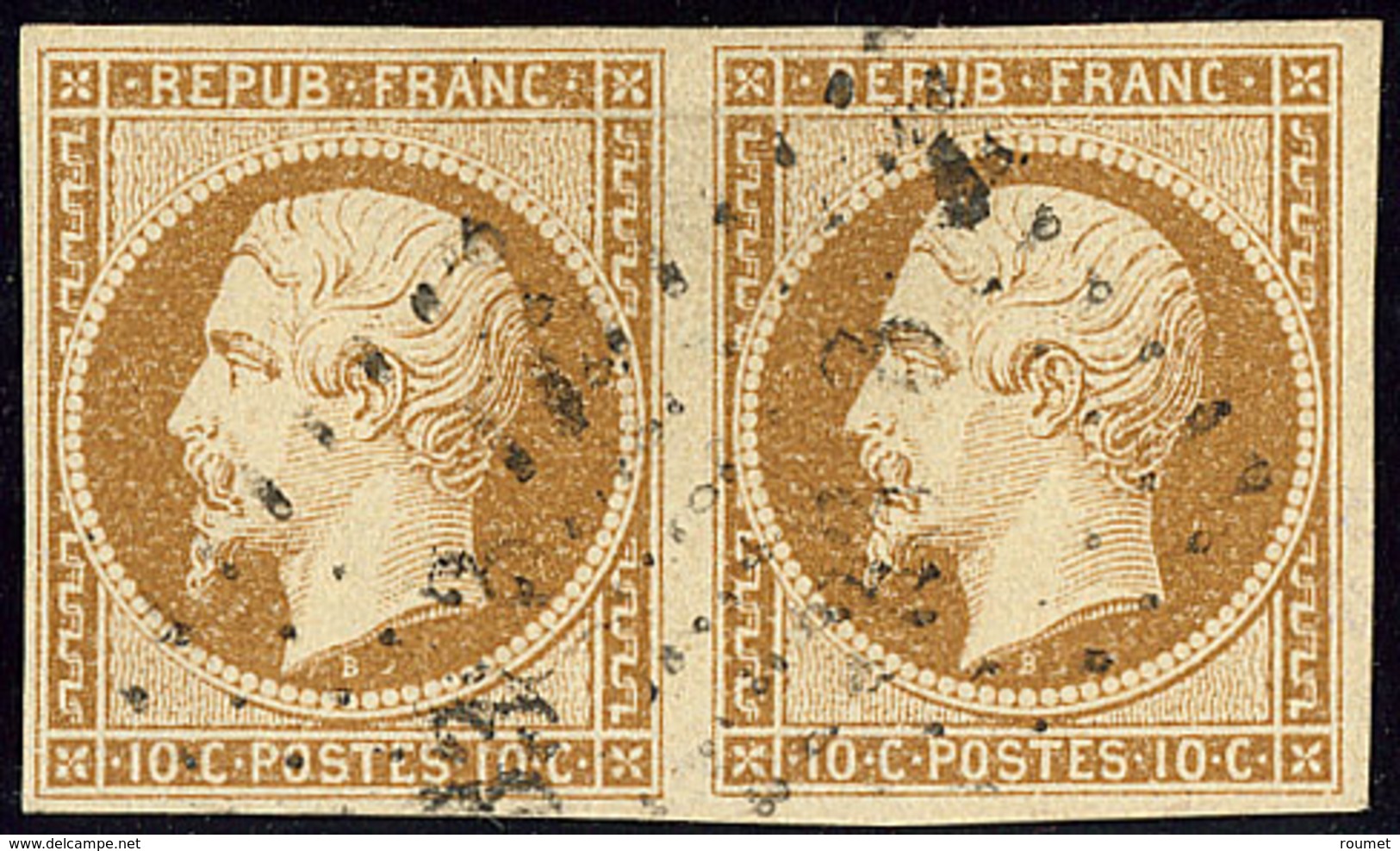 No 9, Paire Obl Pc. - TB - 1852 Louis-Napoleon