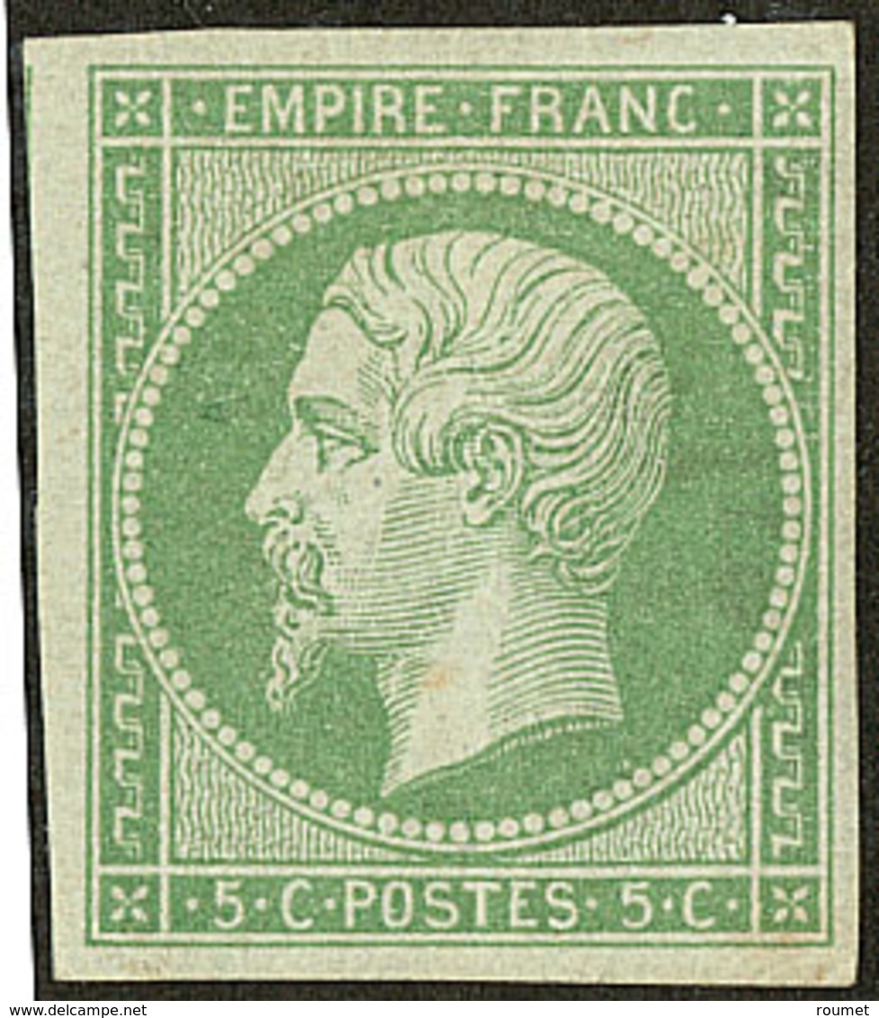 * No 12, Vert, Un Voisin, Quasiment **, Très Frais. - TB. - R - 1853-1860 Napoléon III