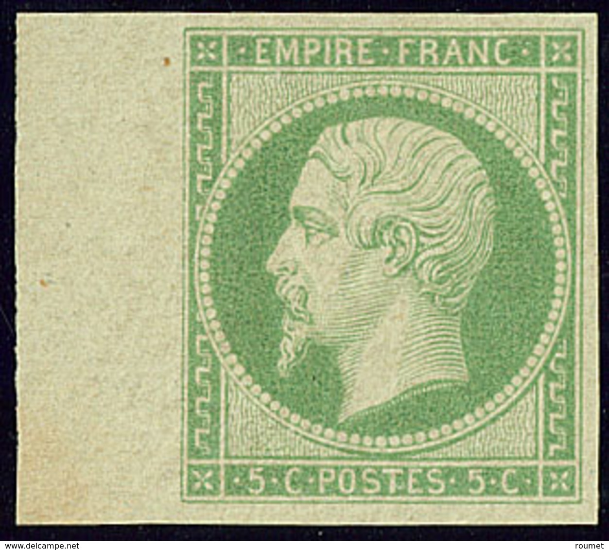 ** No 12a, Vert Jaune, Bdf, Superbe. - R - 1853-1860 Napoléon III