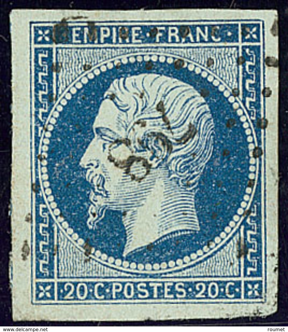 No 14Ad, Bleu Sur Vert, Un Voisin, Jolie Pièce. - TB - 1853-1860 Napoléon III