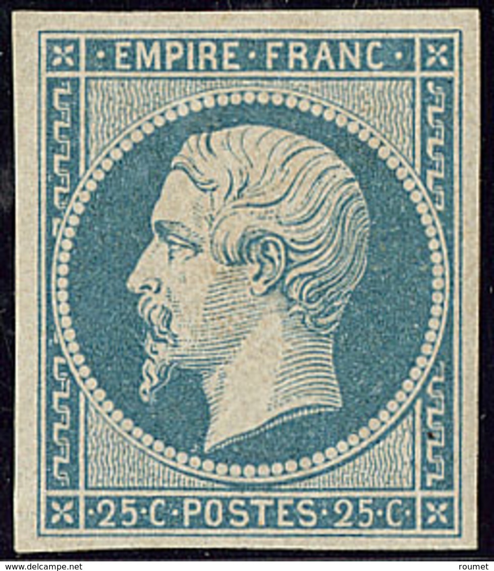 * No 15a, Bleu Laiteux, Large Charnière Mais Très Frais Et TB. - R - 1853-1860 Napoléon III