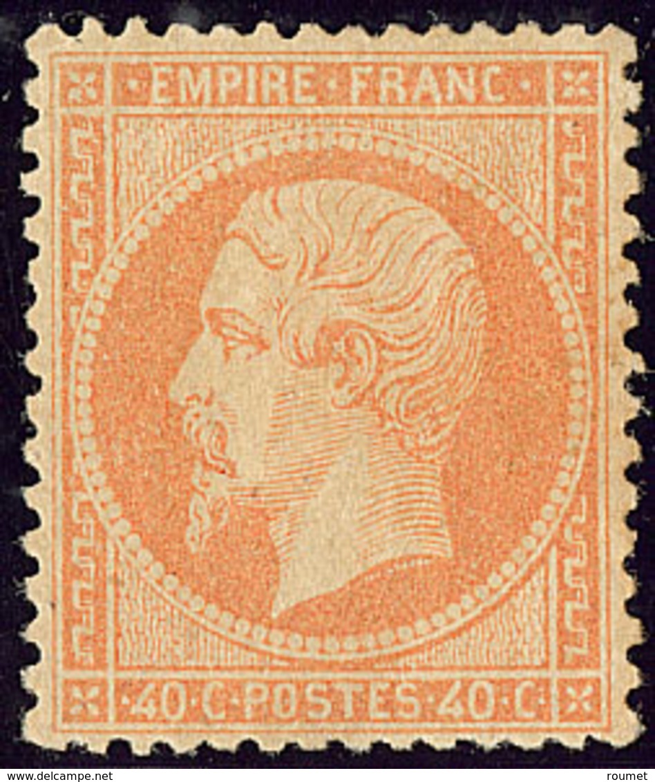 * No 23a, Orange Clair, Fortes Charnières Et Dentelure Irrégulière En Bas Mais Très Frais Et TB. - R - 1862 Napoleon III