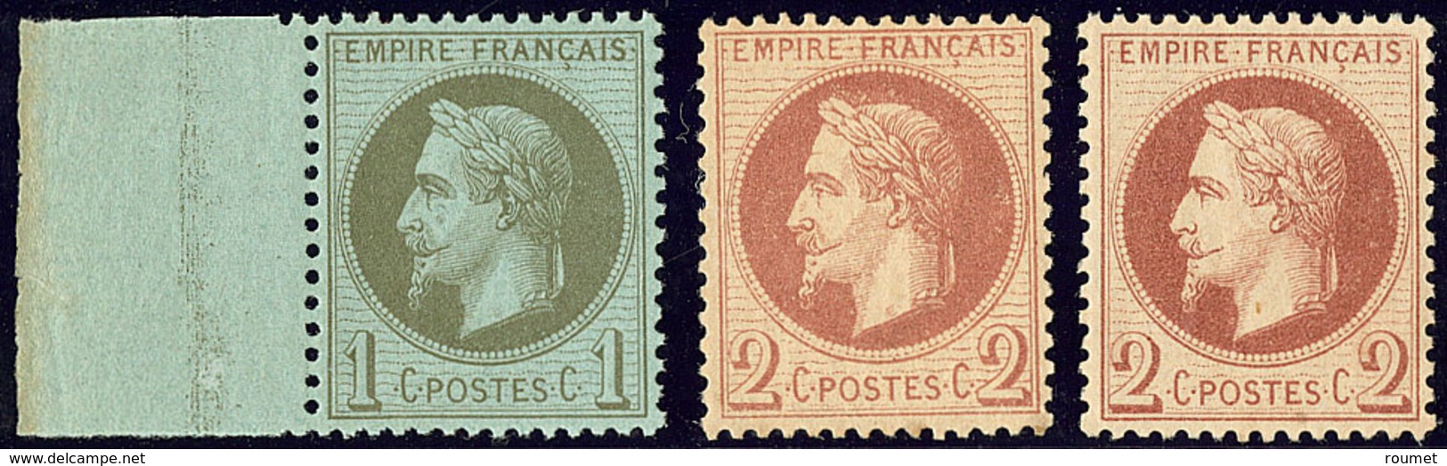 ** Nos 25 Bdf, 26A, 26B, Très Frais. - TB - 1863-1870 Napoleon III With Laurels