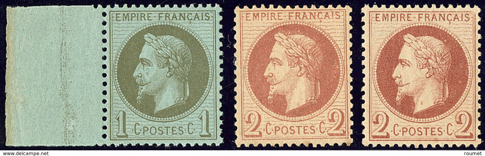 ** Nos 25 Bdf, 26A, 26B, Très Frais. - TB - 1863-1870 Napoléon III Lauré