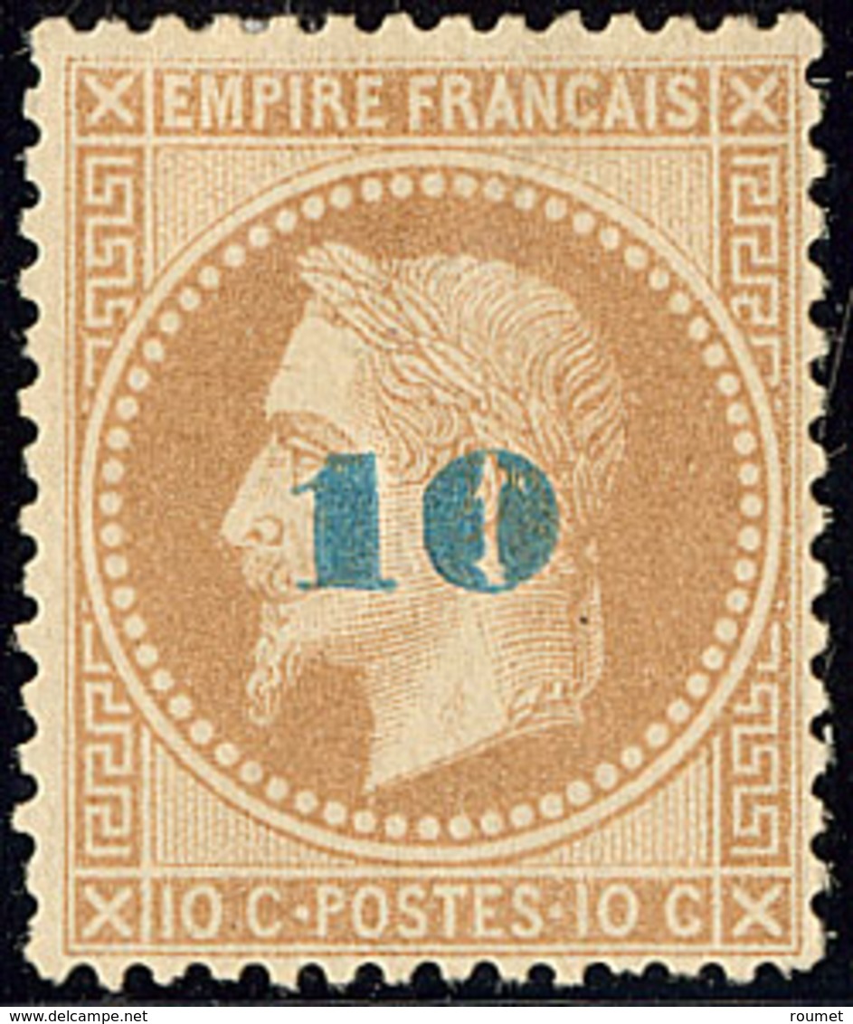 * Non émis. Surcharge Bleu Clair. No 34a, Très Frais. - TB. - R - 1863-1870 Napoleon III Gelauwerd