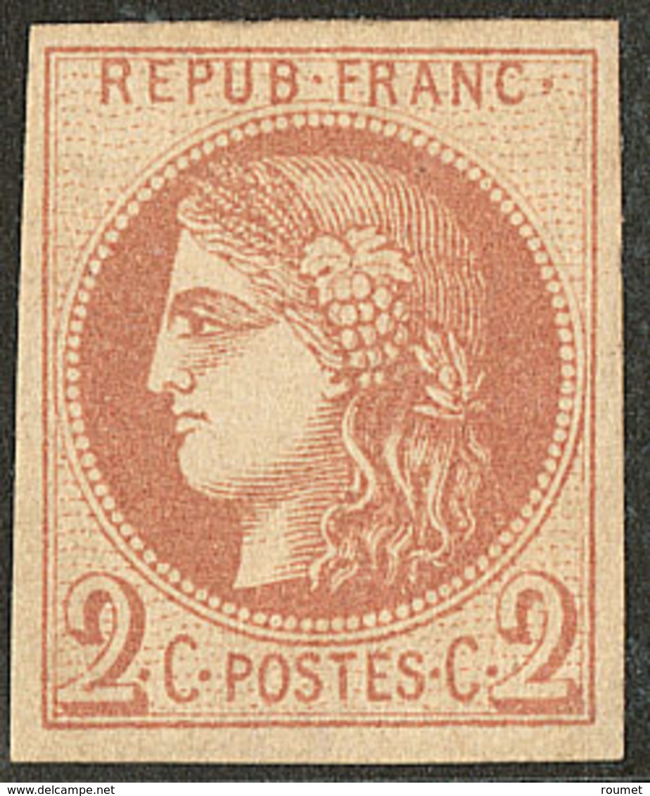 * Report I. No 40Ab, Brun-rouge, Pos. 4, Gomme Légèrement Diminuée Mais Jolie Pièce Et Un Des Timbres Les Plus Rares De  - 1870 Emission De Bordeaux