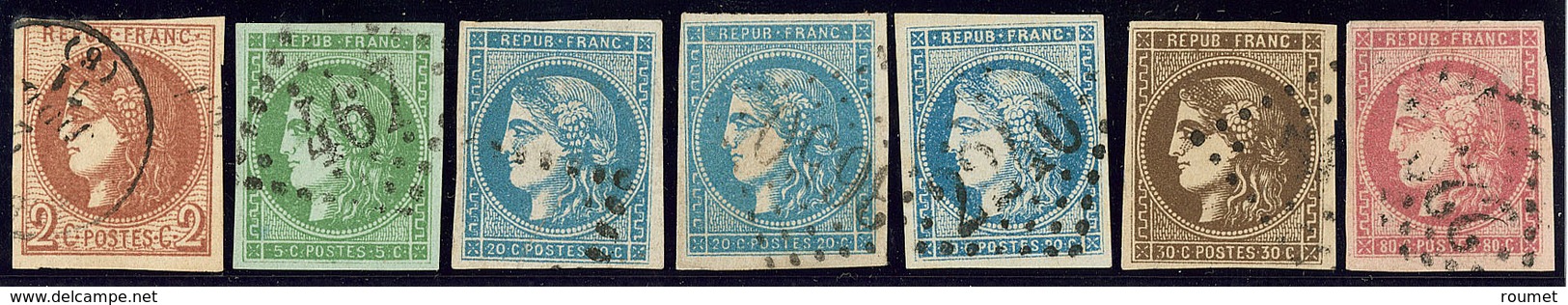 Nos 40B, 42B, 45C (3), 47d, 49. - TB - 1870 Bordeaux Printing