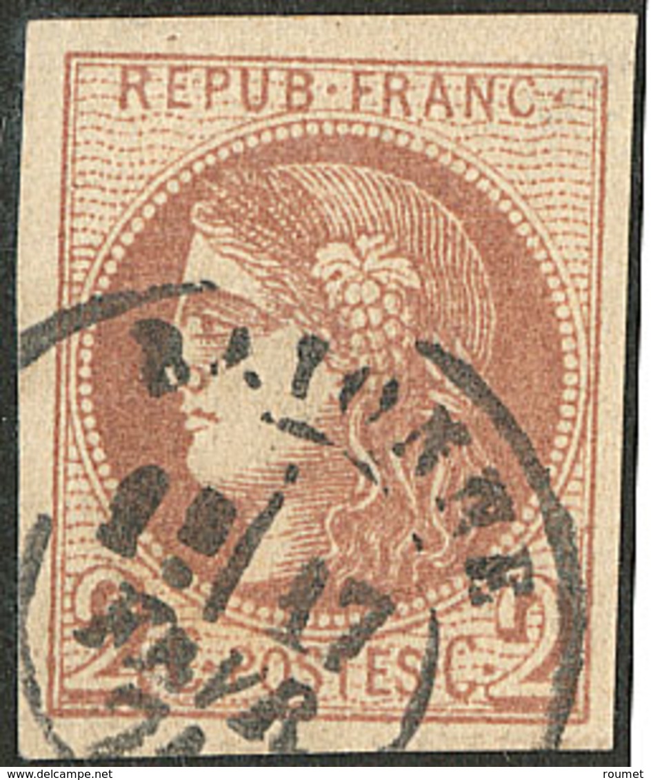 No 40Bb, Obl Cad Bayonne Fév 71. - TB - 1870 Bordeaux Printing