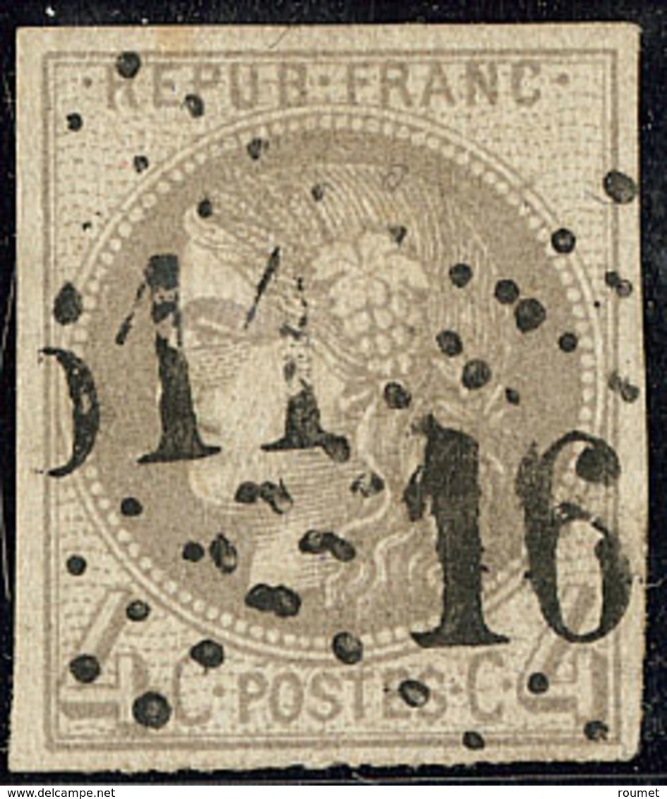 Report I. No 41A, Gris, Nuance Foncée, Obl Gc 1611. - TB. - R - 1870 Bordeaux Printing