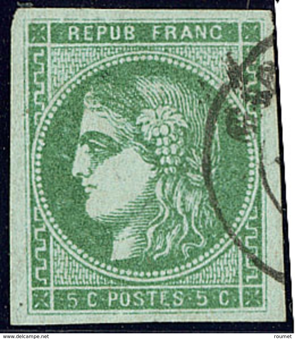 No 42Bb, Vert émeraude Foncé, Obl Cad, Jolie Pièce. - TB. - R - 1870 Emission De Bordeaux
