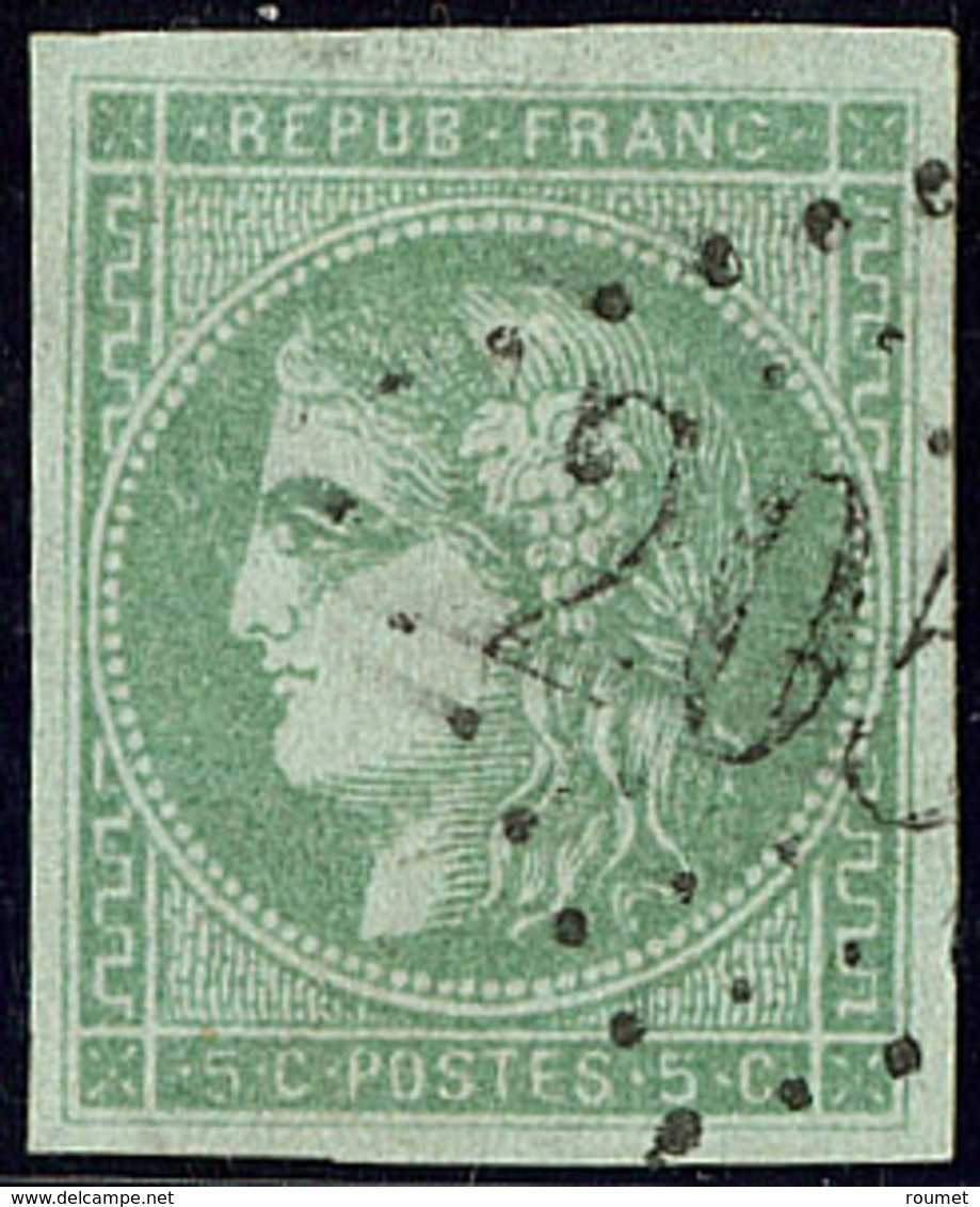 No 42Bi, Vert émeraude Clair, Obl Gc. - TB - 1870 Emission De Bordeaux