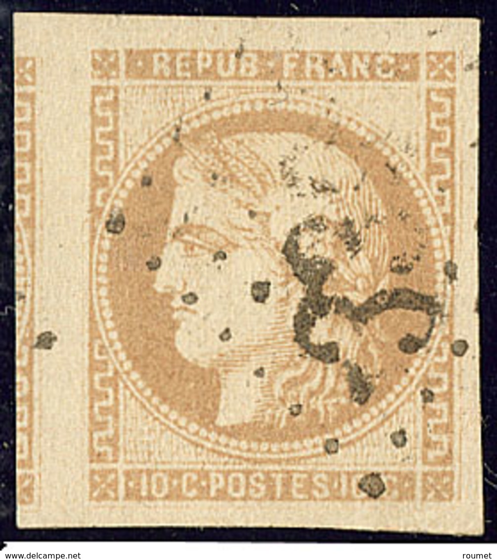 No 43Ab, Un Voisin, Obl Gc, Jolie Pièce. - TB - 1870 Bordeaux Printing