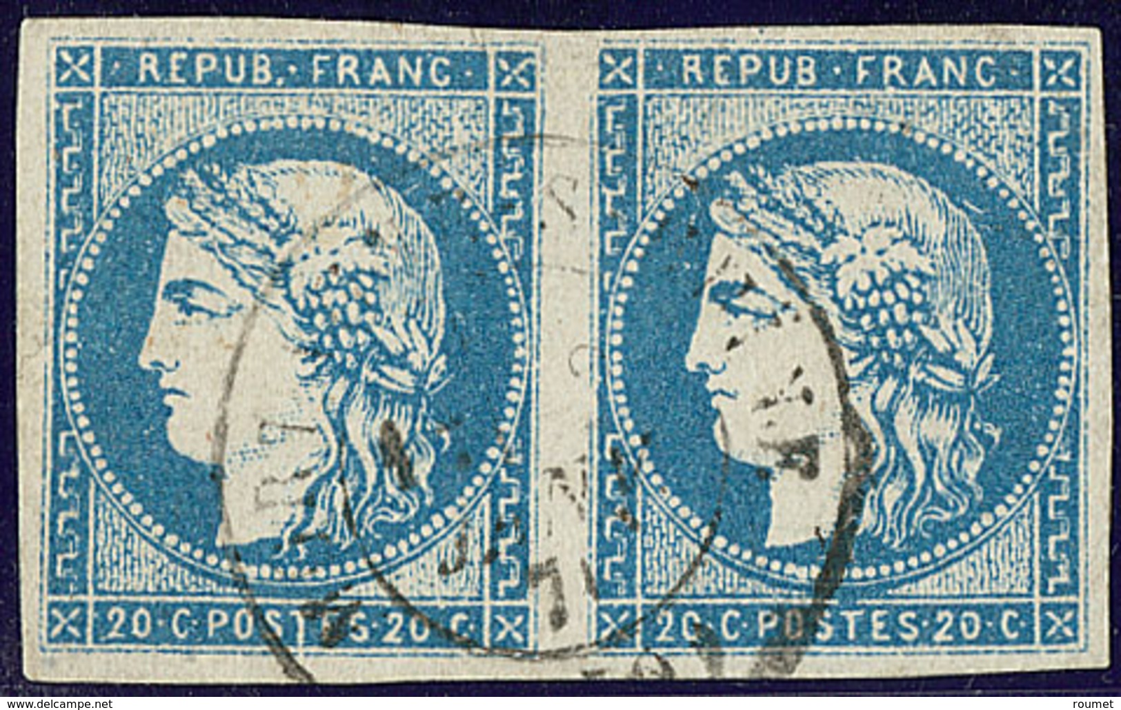 No 44A, Paire Obl Cad. - TB. - R - 1870 Bordeaux Printing