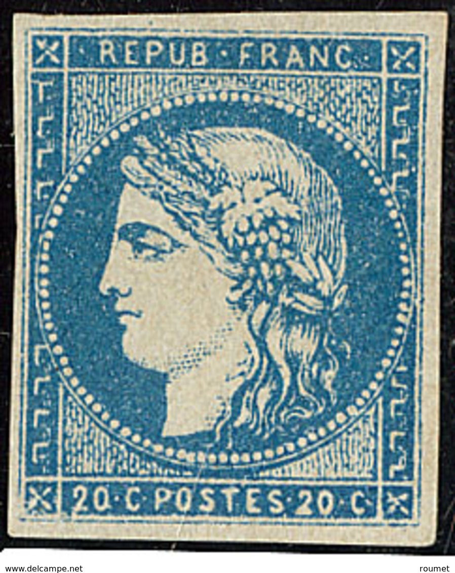 * No 44Aa, Bleu Foncé, Pos. 12, Infime Pelurage Au Verso Mais Superbe D'aspect. - RR - 1870 Bordeaux Printing