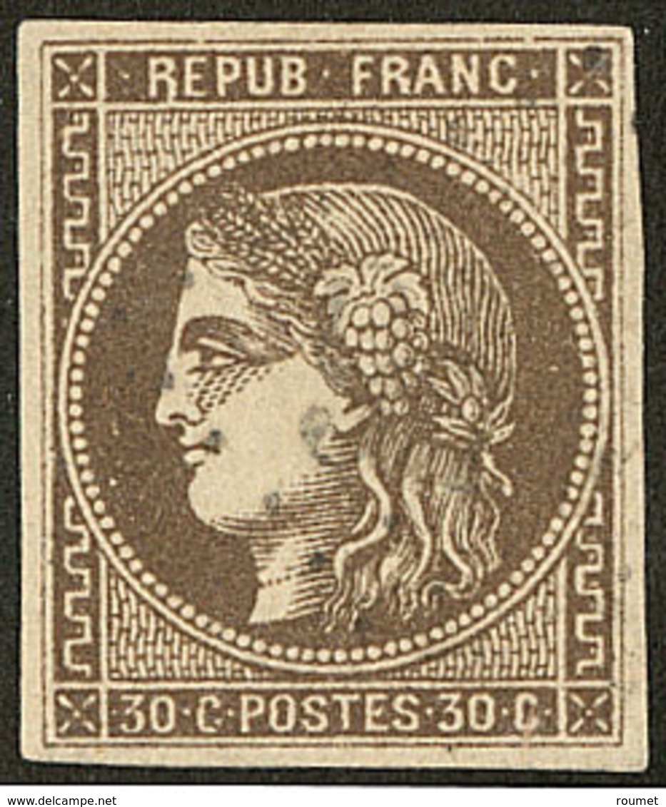 R Relié Au Cadre. No 47e, Pos. 2, Obl Gc, Nuance Foncée. - TB - 1870 Uitgave Van Bordeaux