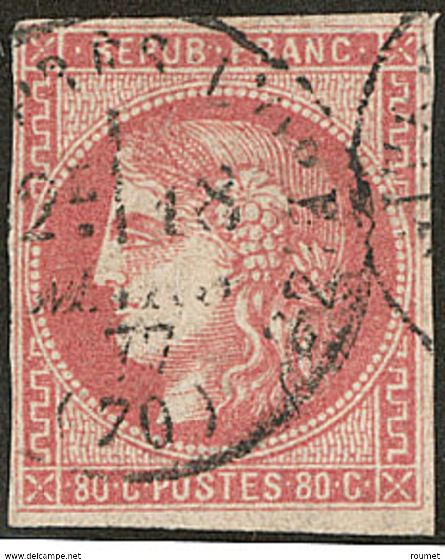 No 49e, Obl Cad 16 De Mars 77, Petites Marges Mais Belle Nuance. - TB. - R - 1870 Uitgave Van Bordeaux