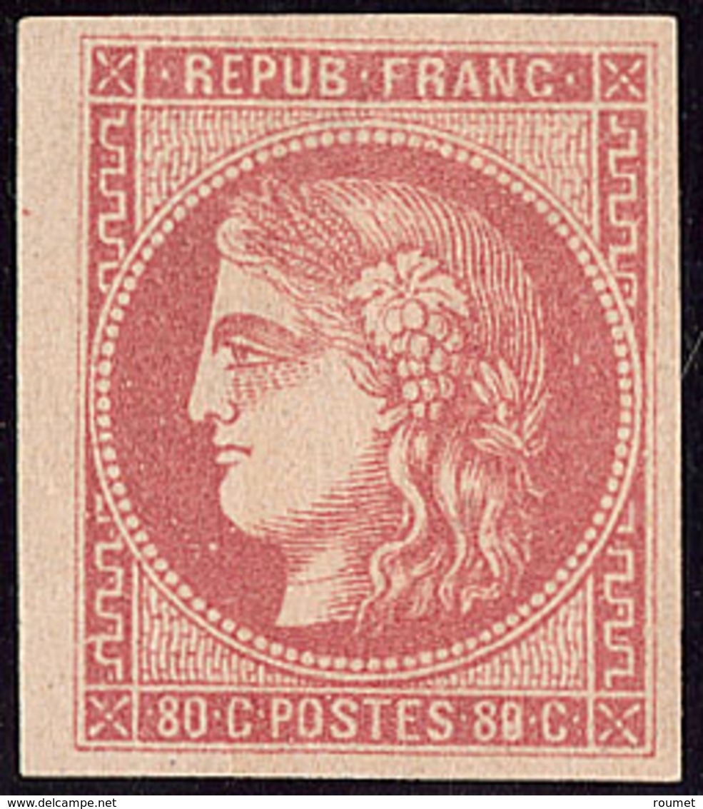 * 88 Au Lieu De 80. No 49f, Groseille, Pos. 6, Superbe. - RR - 1870 Bordeaux Printing
